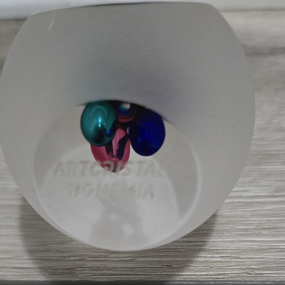 Vintage Artcristal Bohemia Crystal Art Glass Egg Paperweight Frosted Clear - Picture 2 of 9